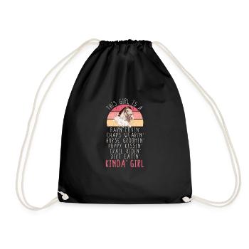 This Girl Is A Kind'a Girls Rider Equestrian Sports - Drawstring Bag - black - Front