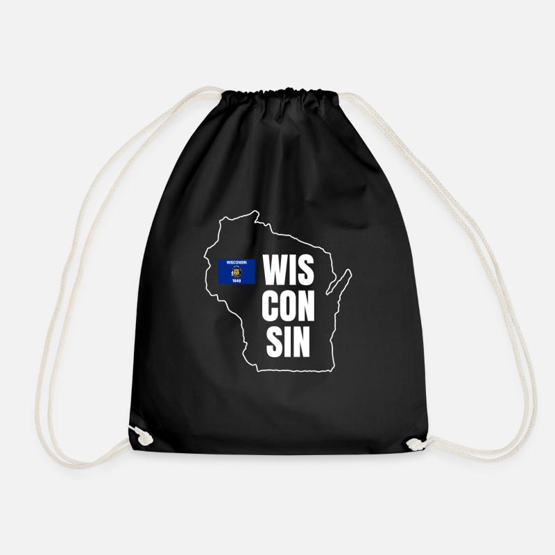 Wisconsin reisen geschenk - Turnbeutel - Schwarz