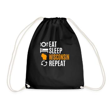 Eat Sleep Wisconsin Repeat Cadeau - Sac de sport léger - noir - Devant