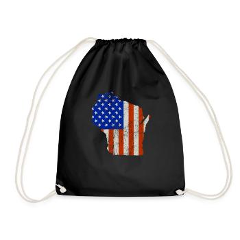 Wisconsin Home Usa drapeau cadeau - Sac de sport léger - noir - Devant