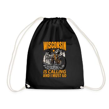 Wisconsin abenteurer geschenk - Turnbeutel - Schwarz - Vorne
