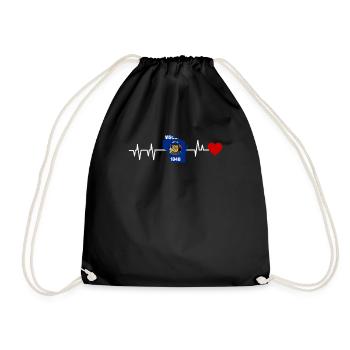 Wisconsin herzschlag geschenk - Turnbeutel - Schwarz - Vorne