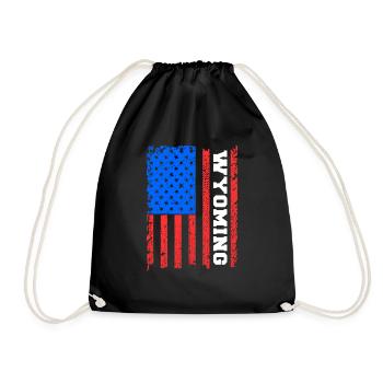 Wyoming Usa flaggen geschenk - Turnbeutel - Schwarz - Vorne