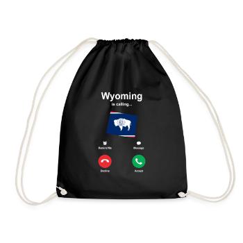 Reisen Wyoming Geschenk - Turnbeutel - Schwarz - Vorne
