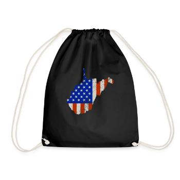 West Virginia Home Usa flaggen geschenk - Turnbeutel - Schwarz - Vorne