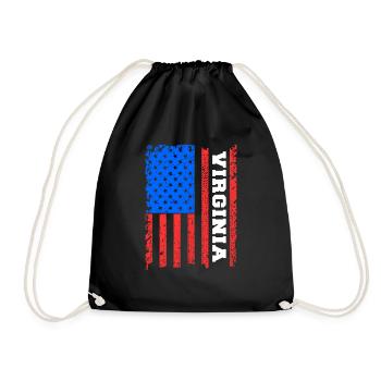 Virginia Usa flag gift - Drawstring Bag - black - Front
