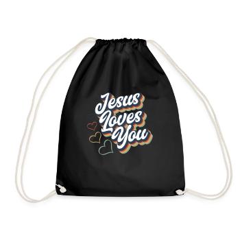 Jesus Christ Christ Religion Religious - Drawstring Bag - black - Front