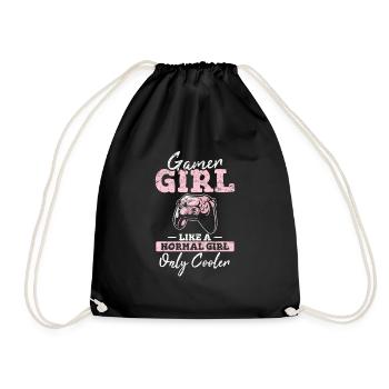 Cute Gamer Girl Like A Normal Girl Only Cooler Gam - Drawstring Bag - black - Front