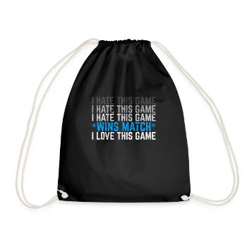 I Hate This Game I Love This Game Funny Tennis Pla - Turnbeutel - Schwarz - Vorne