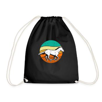 Horse lovers Riding Riding Animal lovers Horses - Drawstring Bag - black - Front