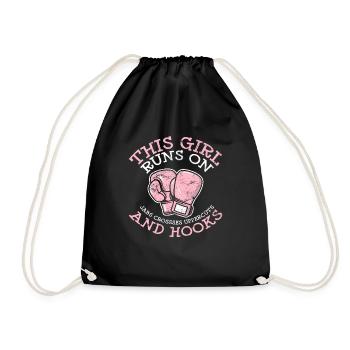 Femme boxer Drôle d’amant de boxe cette fille court sur J - Sac de sport léger - noir - Devant