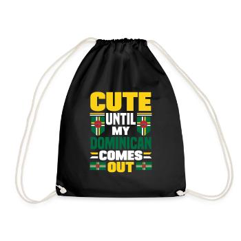 Dominica Dominica Flag Cute Until My Comes - Drawstring Bag - black - Front
