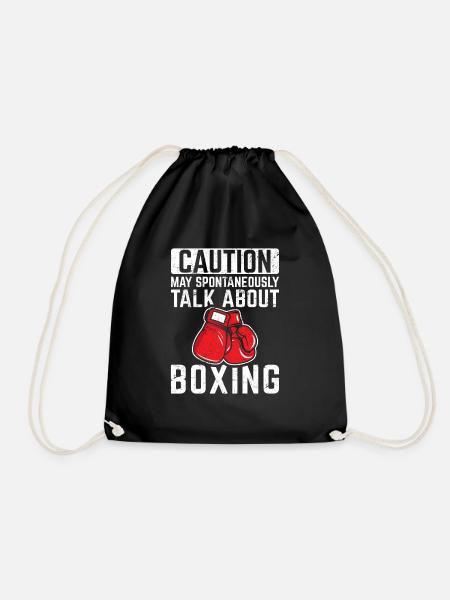 May Spontaneously Talk About Boxing Funny Boxing - Drawstring Bag - black