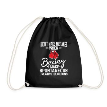 I Don't Make Mistakes Funny Boxing Lover Student A - Drawstring Bag - black - Front