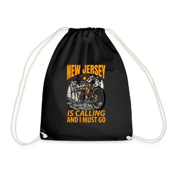 New jersey adventurous gift - Drawstring Bag - black - Front