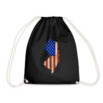 New-jersey Home Usa flag gift - Drawstring Bag - black - Front