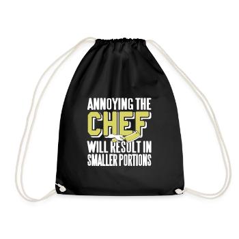 Annoying The Chef Funny Cooking T-Shirt - Drawstring Bag - black - Front