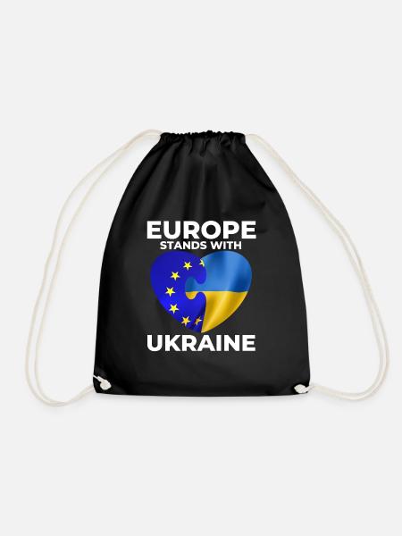Europa unterstützt die Ukraine - Turnbeutel - Schwarz