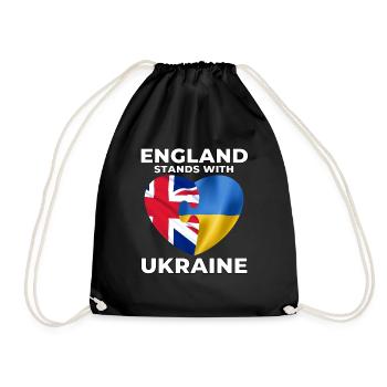 England supports Ukraine - Drawstring Bag - black - Front