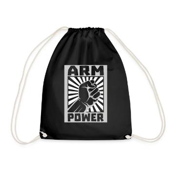 Arm Power Vintage Arm Wrestling - Drawstring Bag - black - Front