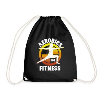 Aerobics For Fitness Vintage Distressed - Drawstring Bag - black - Front