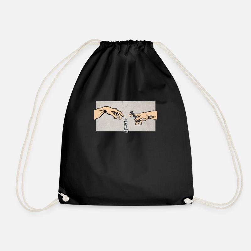 Chess The creation of chess - Drawstring Bag - black