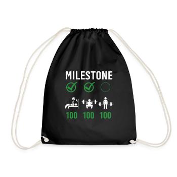 Gym Deadlifts Workout love - my hobby fitness rout - Drawstring Bag - black - Front