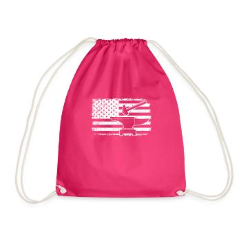 Blacksmith Metalsmith US Flag Patriotic American - Drawstring Bag - fuchsia - Front