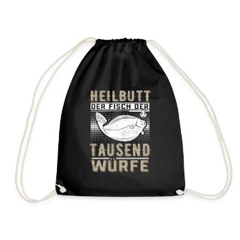 Heilbutt der Fisch der tausend Würfe Angelfreunde - Turnbeutel - Schwarz - Vorne