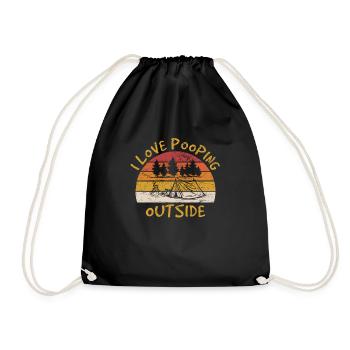 J’adore faire caca à l’extérieur Drôle camping camping camping-car - Sac de sport léger - noir - Devant