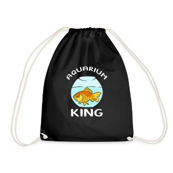 Aquarium King Fish Tank Aquarist Fish Keeper - Drawstring Bag - black - Front