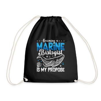 Marine Science Design for an Ocean Student - Drawstring Bag - black - Front