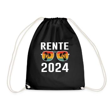 Rente 2024 Geschenk Ruhestand Opa Oma - Turnbeutel - Schwarz - Vorne