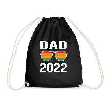 Papa Vater Dad 2022 Geburt Vatertag - Turnbeutel - Schwarz - Vorne