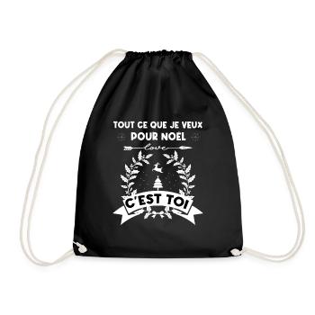 Tout ce que je veux pour Noël c'est toi - Sac de sport léger - noir - Devant