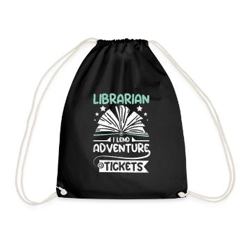 Librarian I lend adventure tickets - Turnbeutel - Schwarz - Vorne