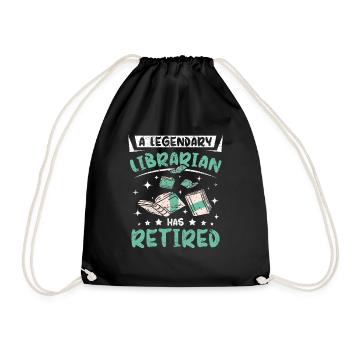 A legendary librarian has retired - Drawstring Bag - black - Front