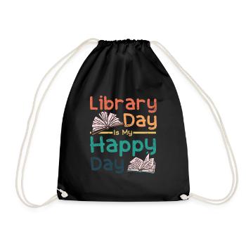 Le jour de la bibliothèque est mon jour heureux - Sac de sport léger - noir - Devant