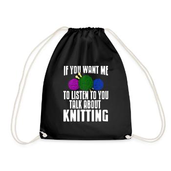 Si vous voulez que j’écoute parler de tricot - Sac de sport léger - noir - Devant
