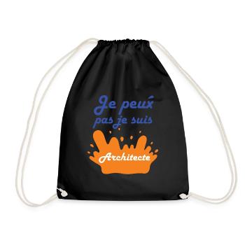 Tshirt homme Je peux pas je suis Architecte - Sac de sport léger - noir - Devant