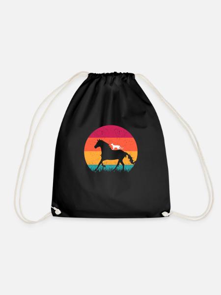 Équitation Cat Équitation Chevaux Drôles de Chats Cheval - Sac de sport léger - noir