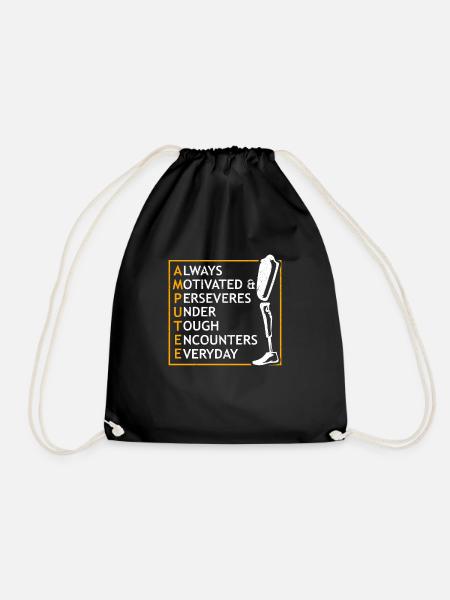 Behinderung Motivation Inspiration Amputation - Turnbeutel - Schwarz