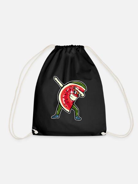 Dabbing Dab Dabbende Wassermelone Melone Sommer - Turnbeutel - Schwarz