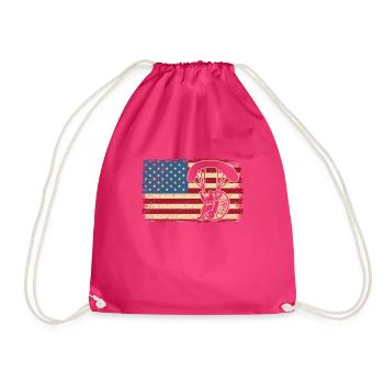 Paragliding Fallschirmspringer USA Flagge Skydive - Turnbeutel - Fuchsia - Vorne