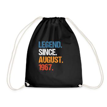 Legend Since August 1967 Birthday - Drawstring Bag - black - Front