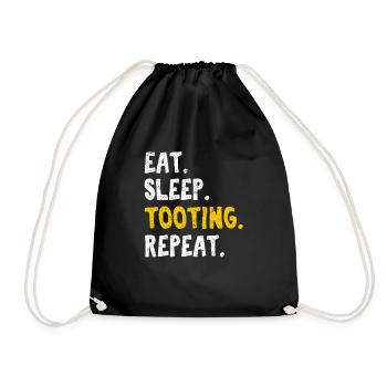 Eat Sleep Tooting Repeat Funny Trumpet Player Marc - Drawstring Bag - black - Front