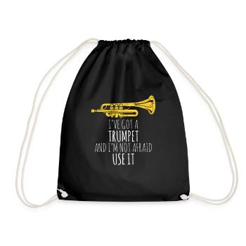I've Got A Trumpet Funny Trumpet Player Jazz March - Drawstring Bag - black - Front