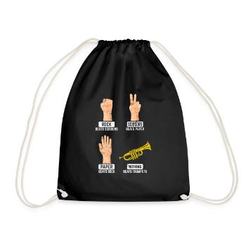 Rock Paper Scissors Nothing Beats Trumpets Trumpet - Drawstring Bag - black - Front