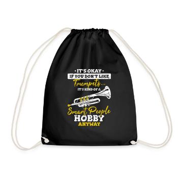 Funny Trumpet Player Smart People Hobby Marching B - Drawstring Bag - black - Front