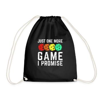 Just One More Game Funny Pickleball Player Sports - Turnbeutel - Schwarz - Vorne